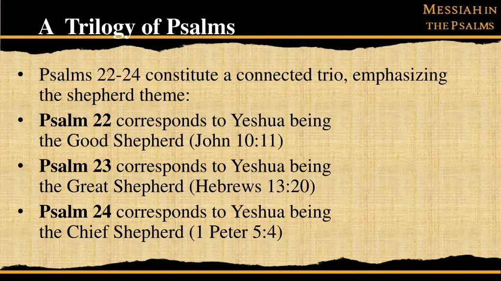a trilogy of psalms