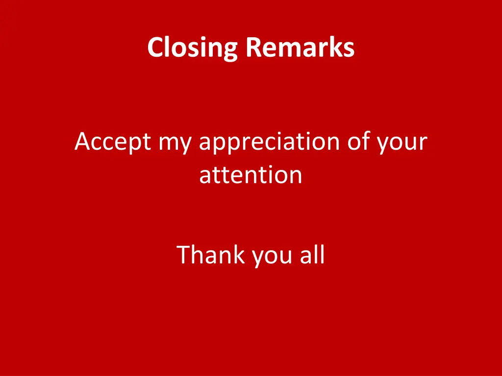 closing remarks