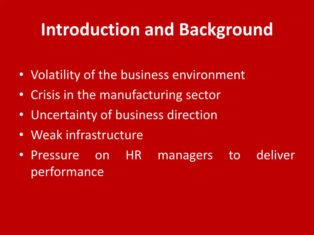 introduction and background