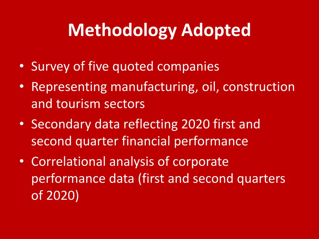 methodology adopted