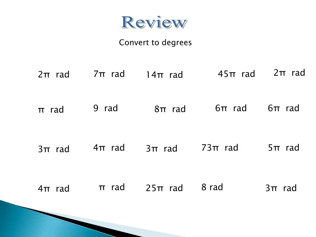 convert to degrees