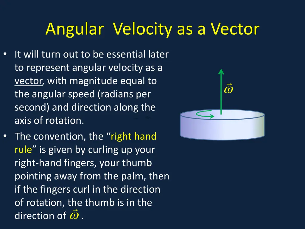 angular velocity as a vector