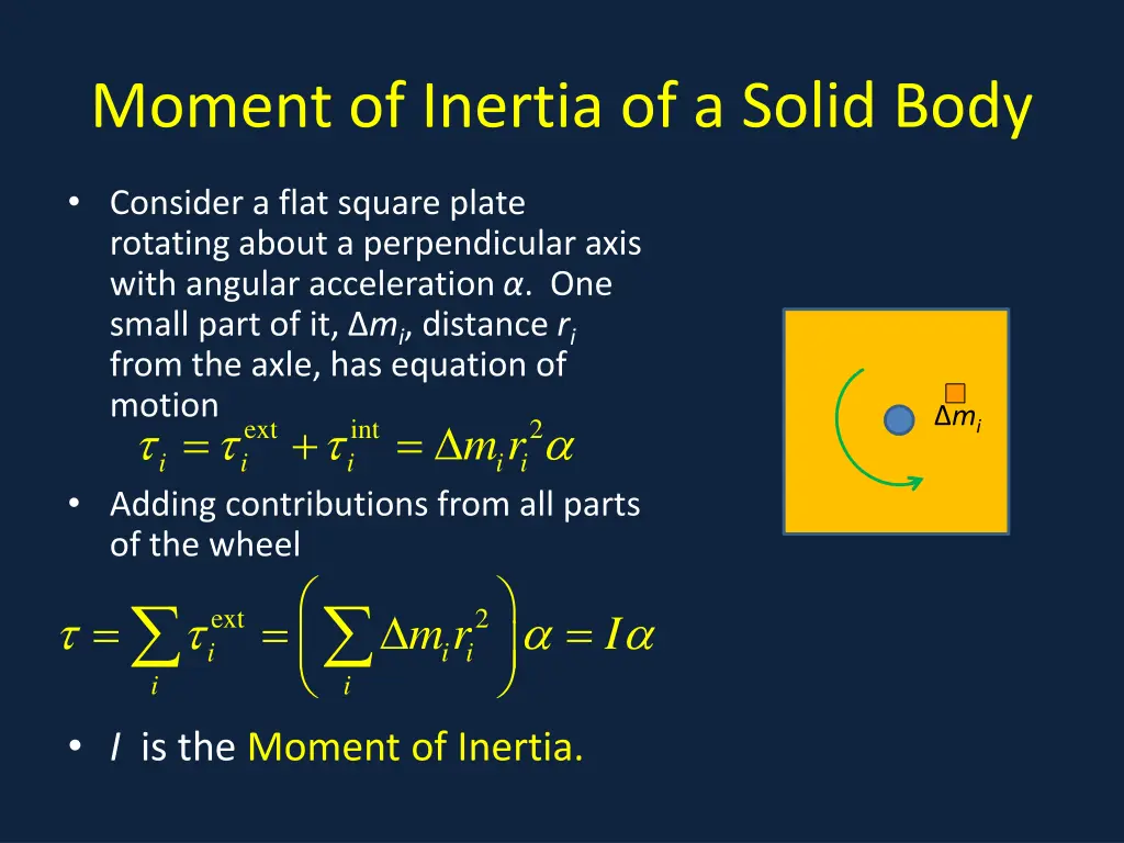 moment of inertia of a solid body