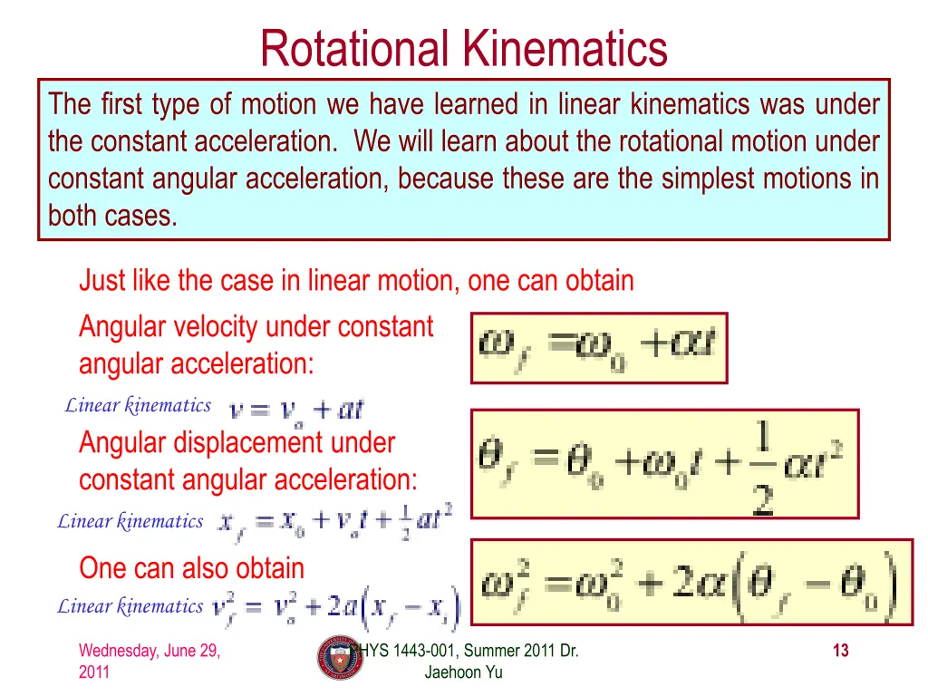 rotational kinematics