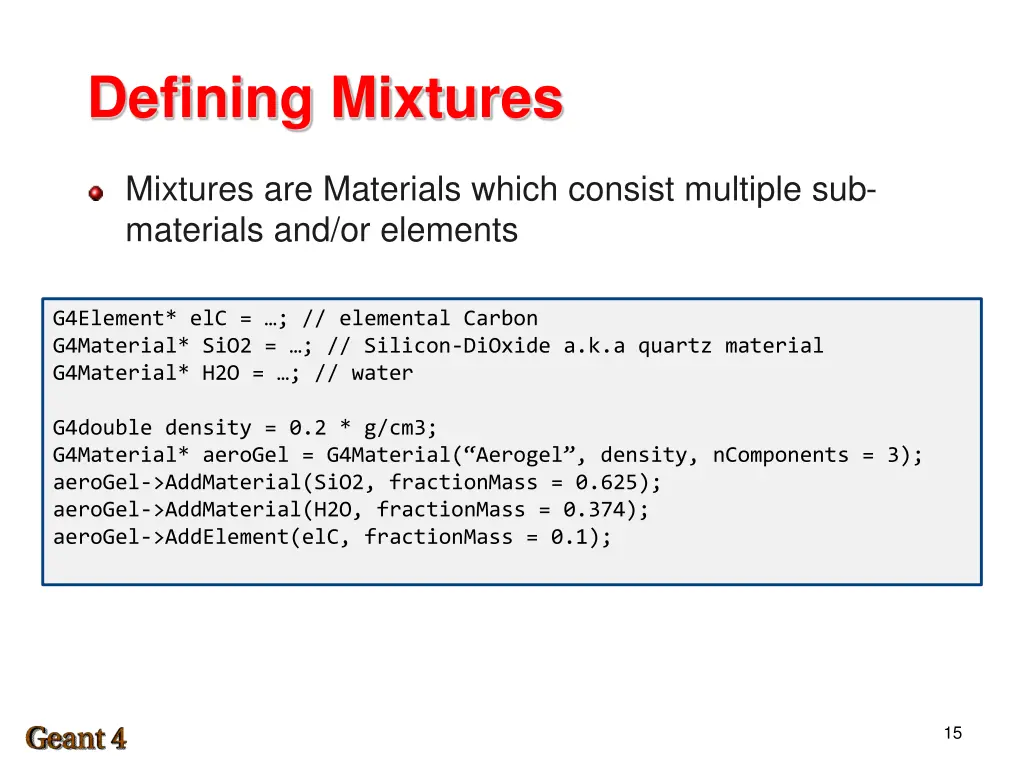 defining mixtures