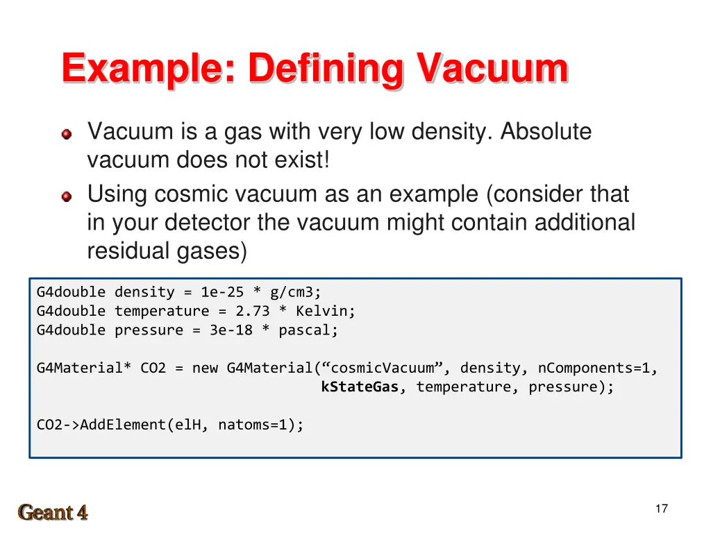 example defining vacuum