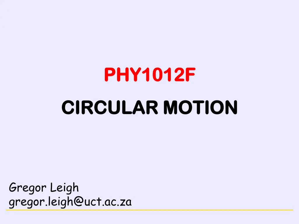 motion in a circle
