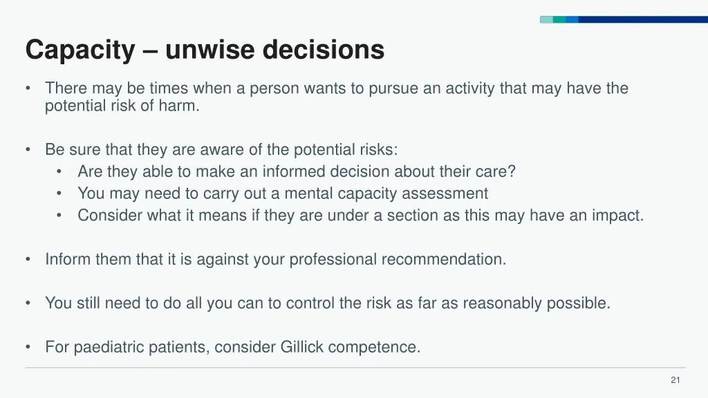capacity unwise decisions