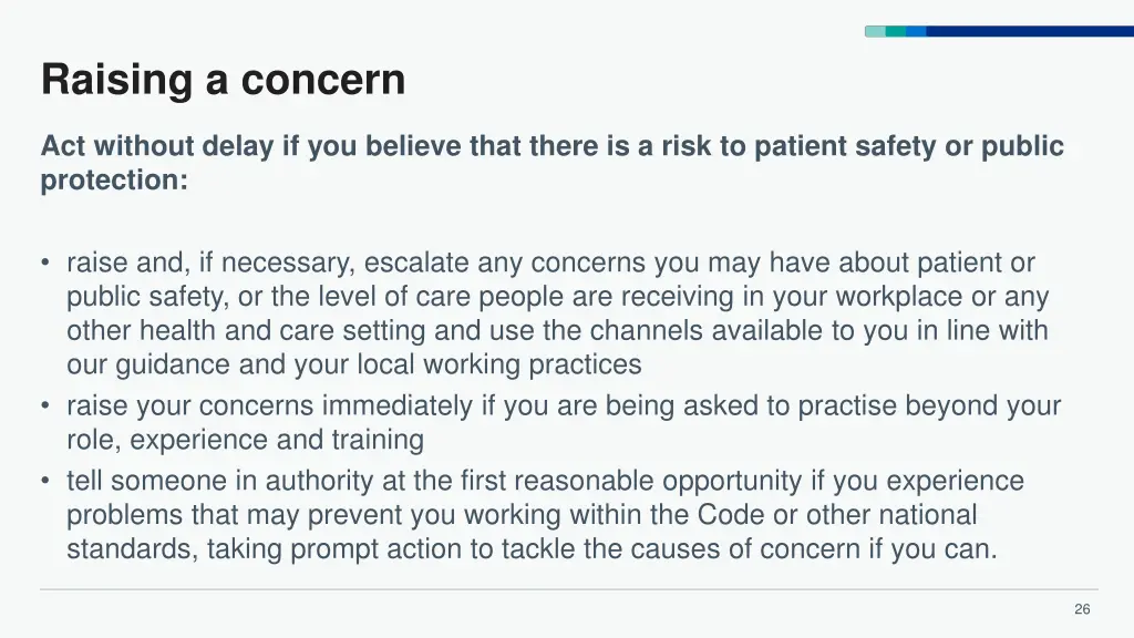 raising a concern