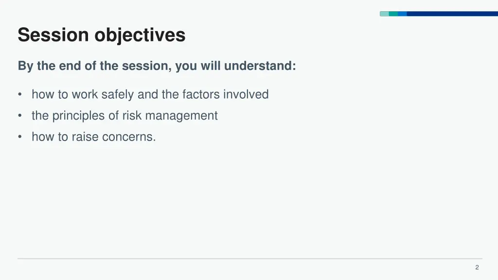 session objectives