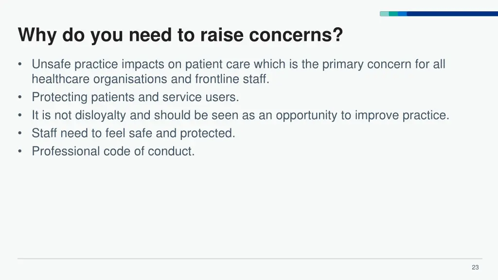why do you need to raise concerns