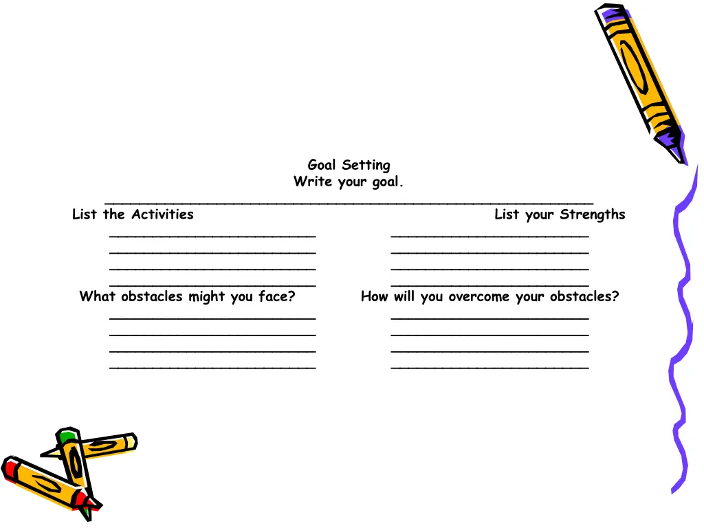 goal setting write your goal