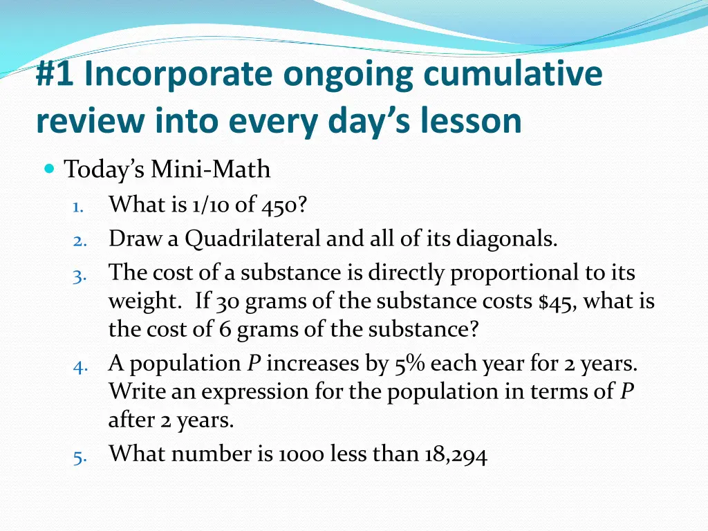 1 incorporate ongoing cumulative review into