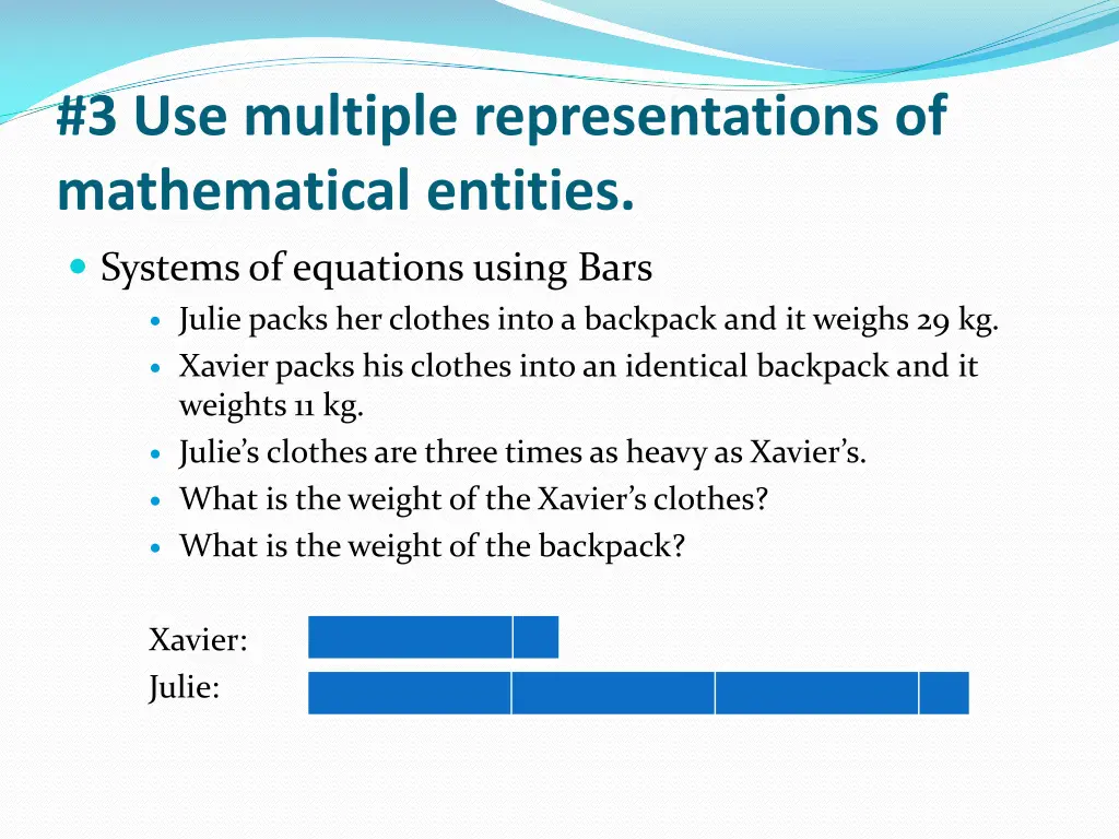 3 use multiple representations of mathematical 3