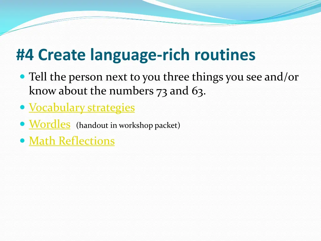 4 create language rich routines