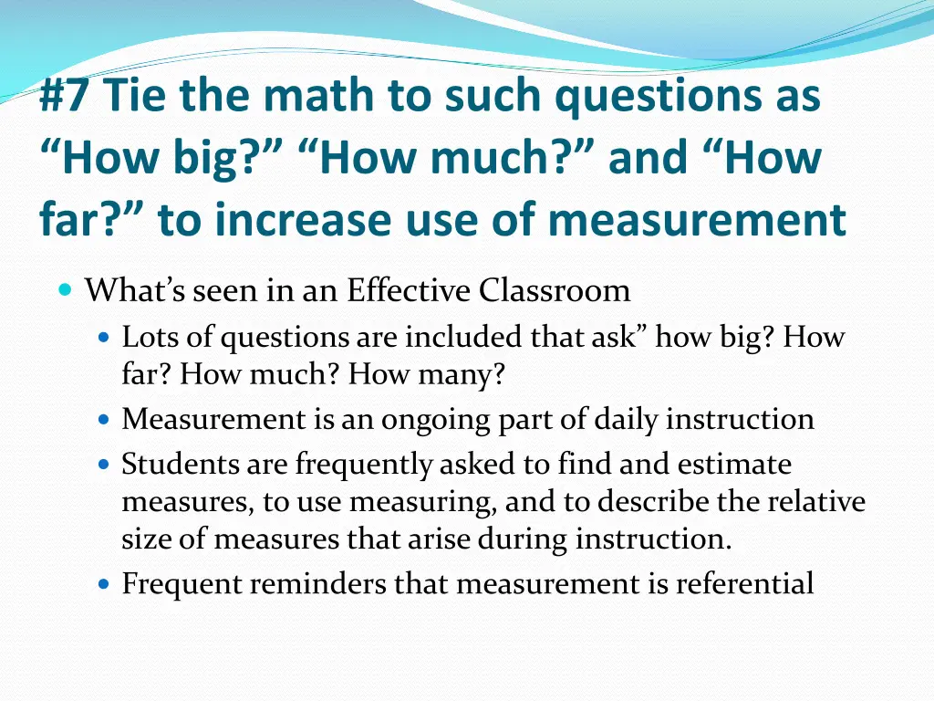 7 tie the math to such questions 2