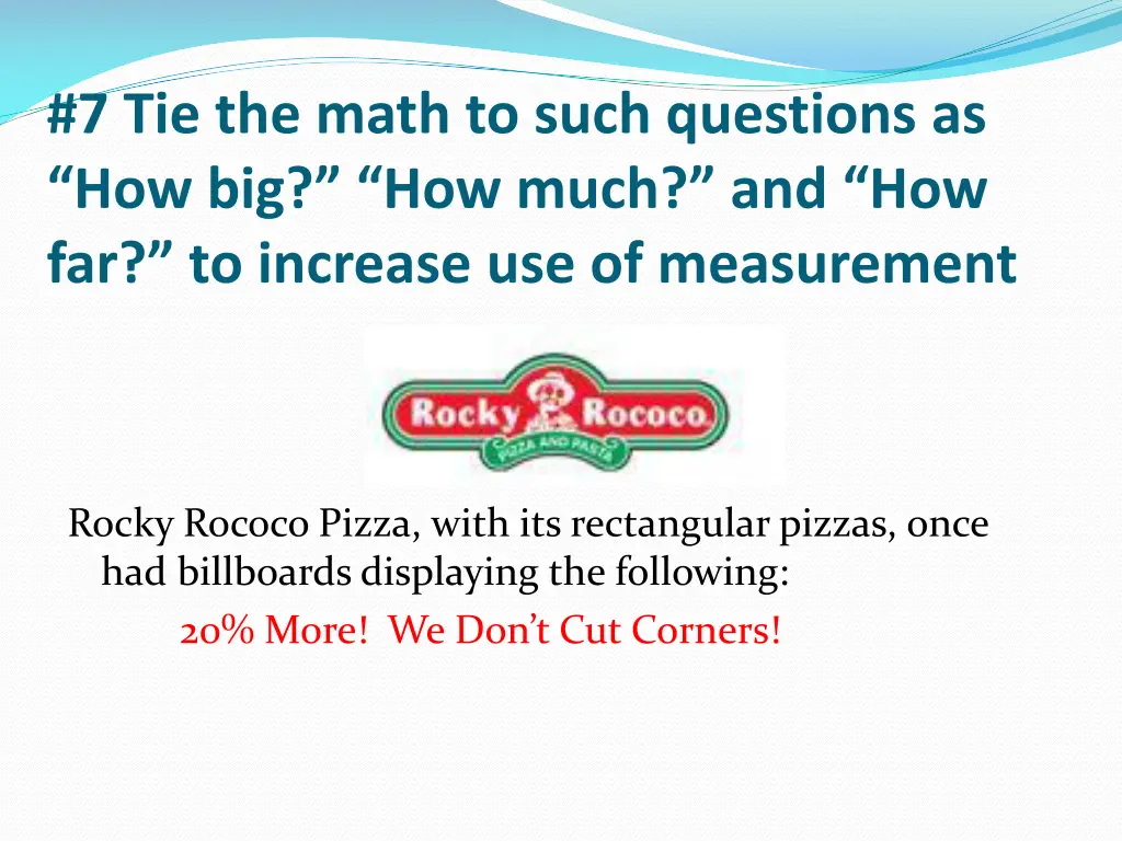 7 tie the math to such questions