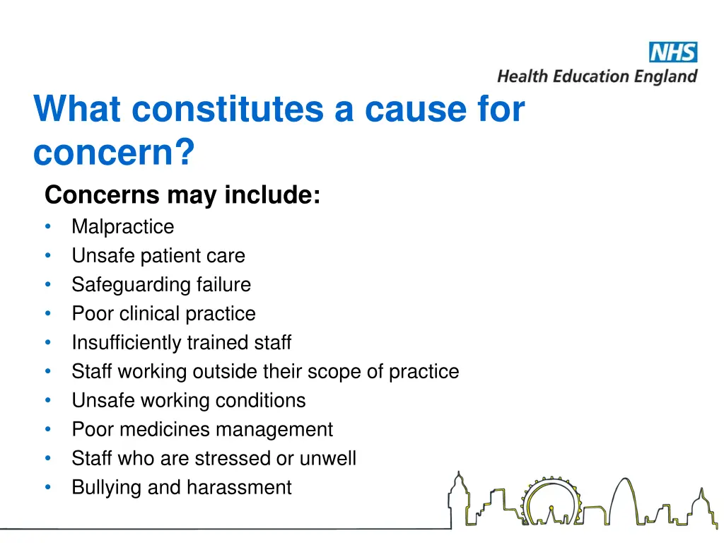 what constitutes a cause for concern concerns