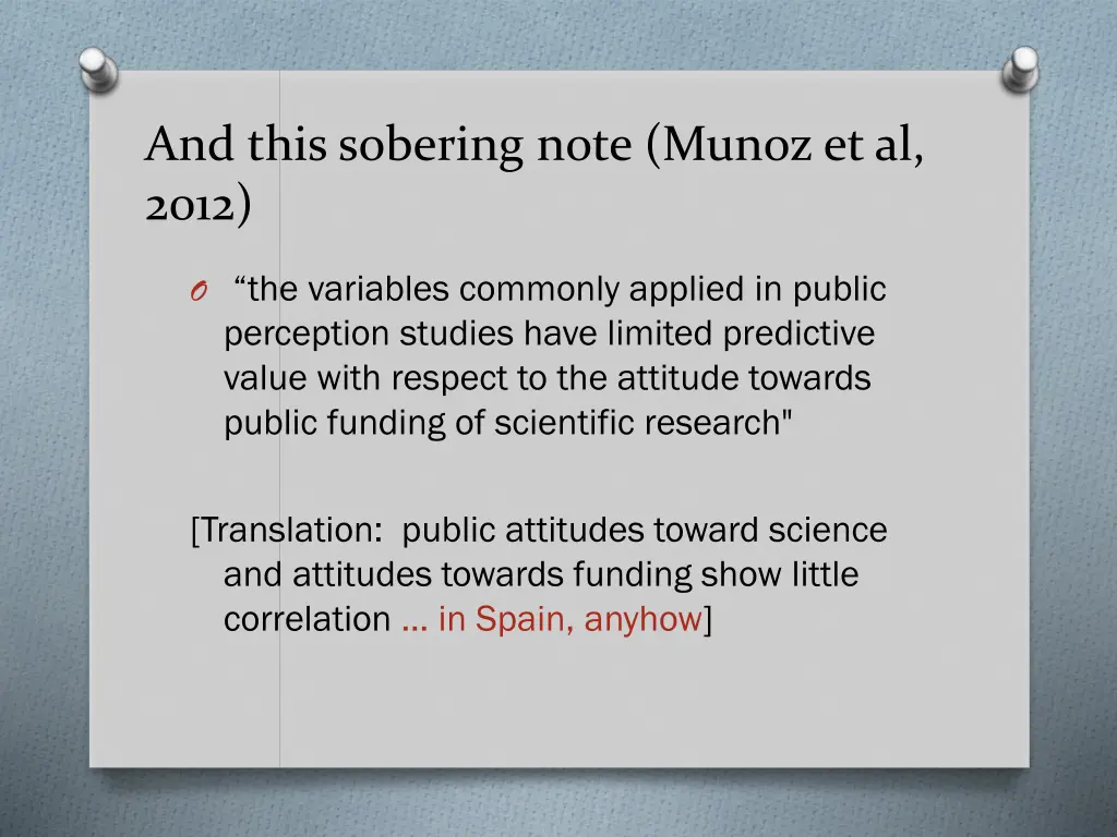 and this sobering note munoz et al 2012