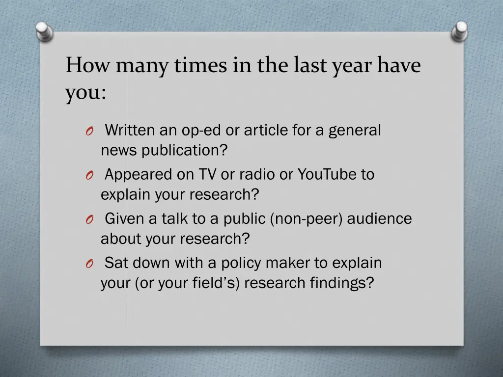 how many times in the last year have you