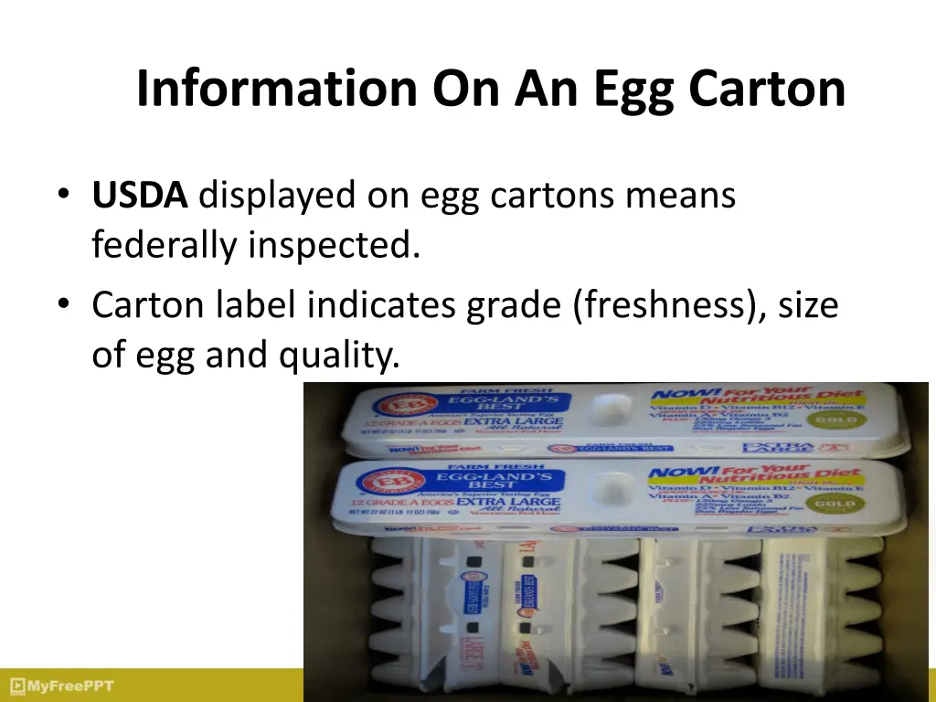 information on an egg carton