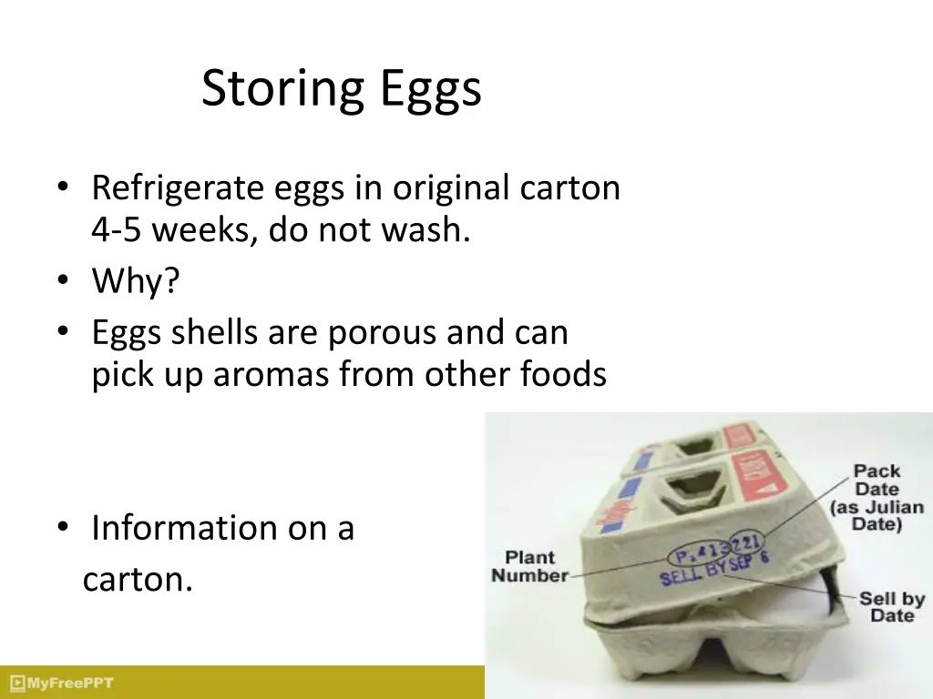 storing eggs