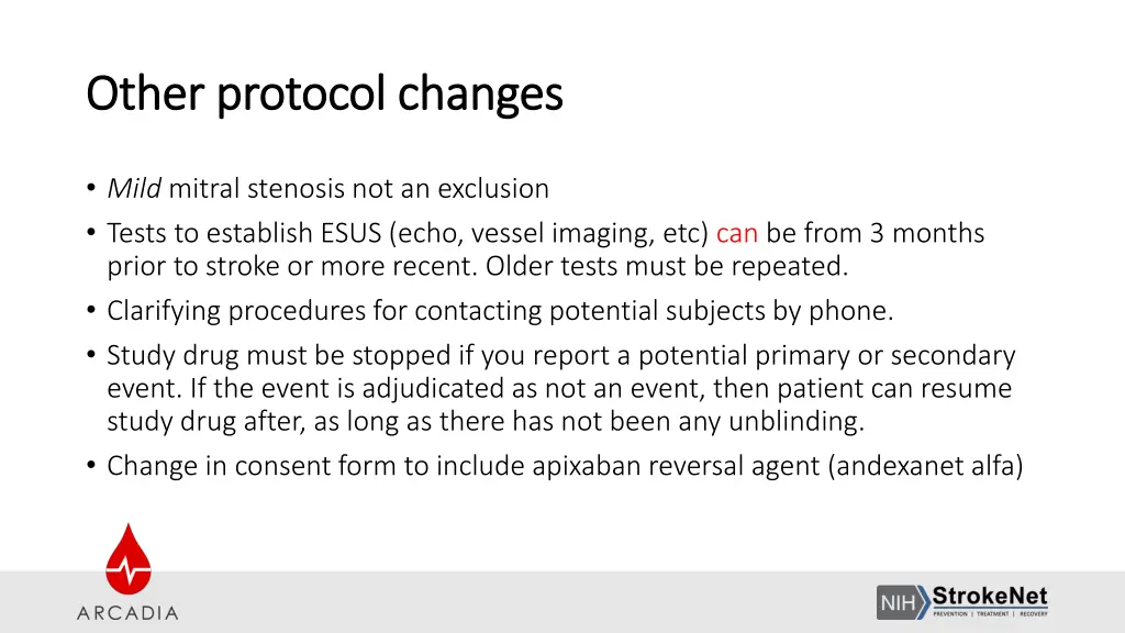 other protocol changes other protocol changes