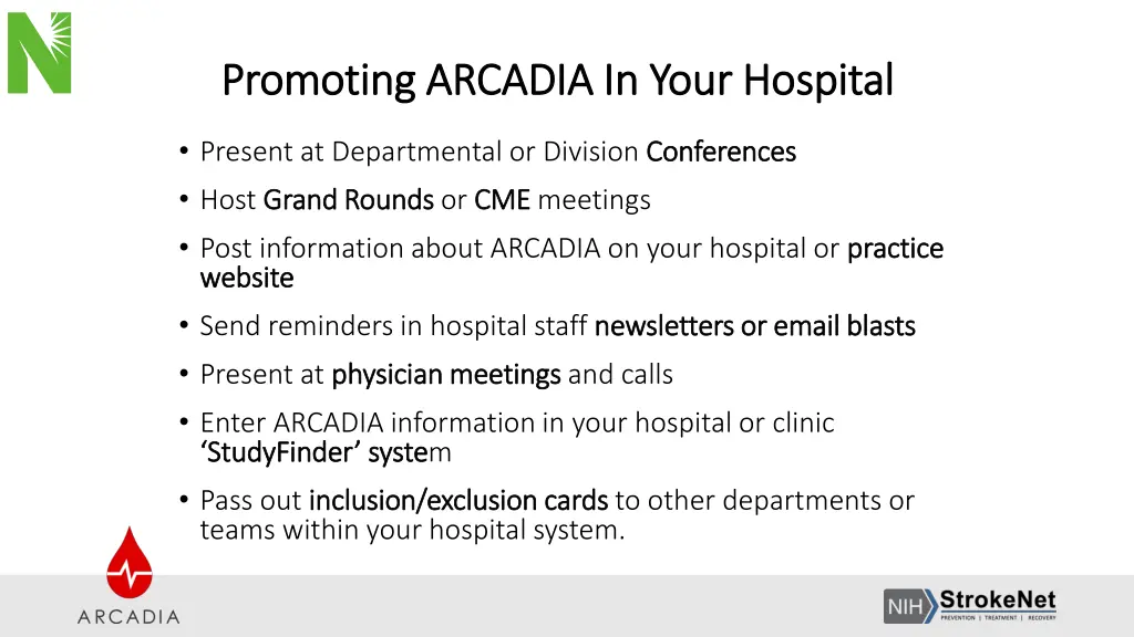 promoting arcadia in your hospital promoting