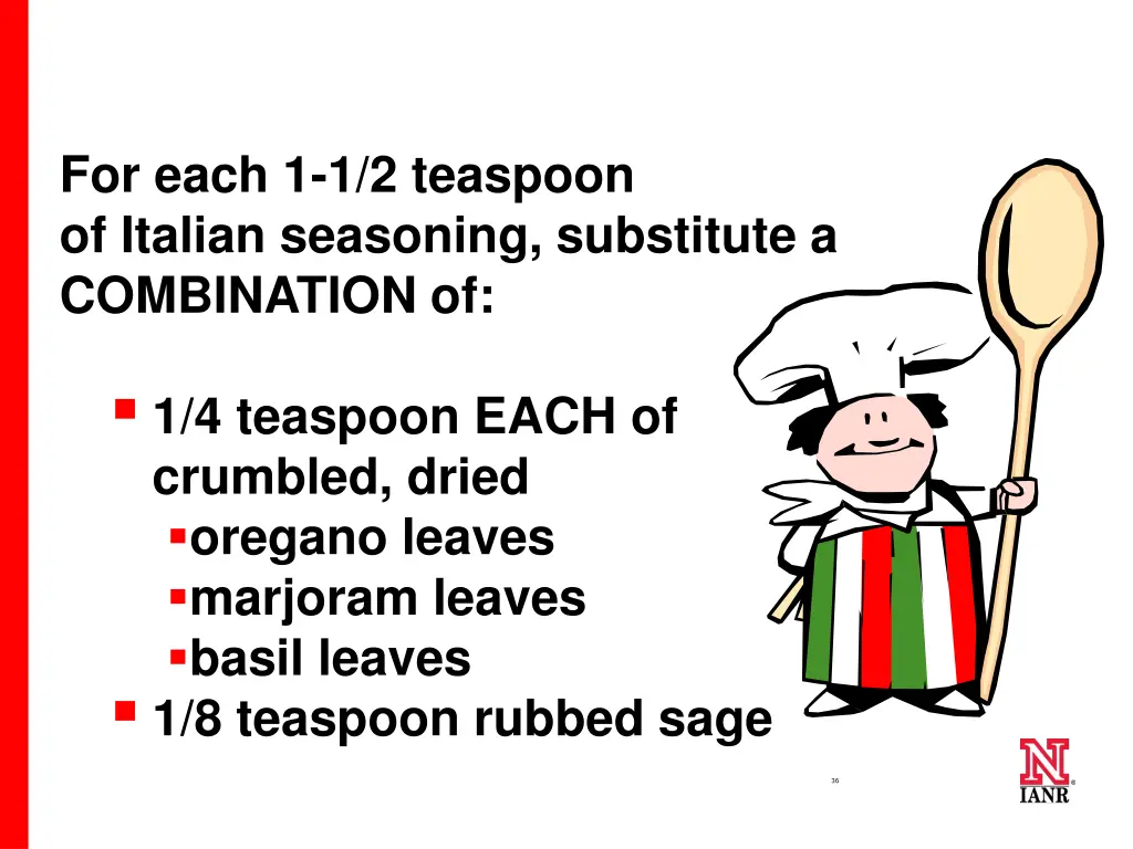 for each 1 1 2 teaspoon of italian seasoning