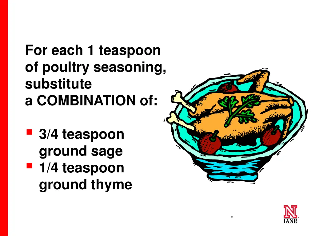 for each 1 teaspoon of poultry seasoning