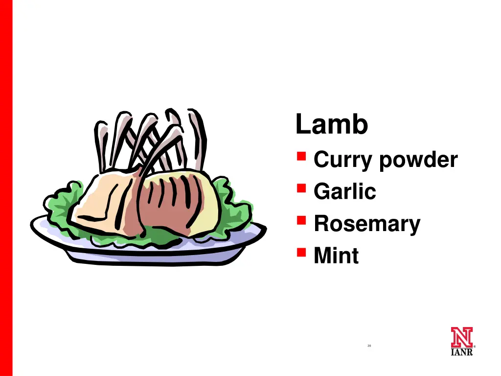 lamb curry powder garlic rosemary mint