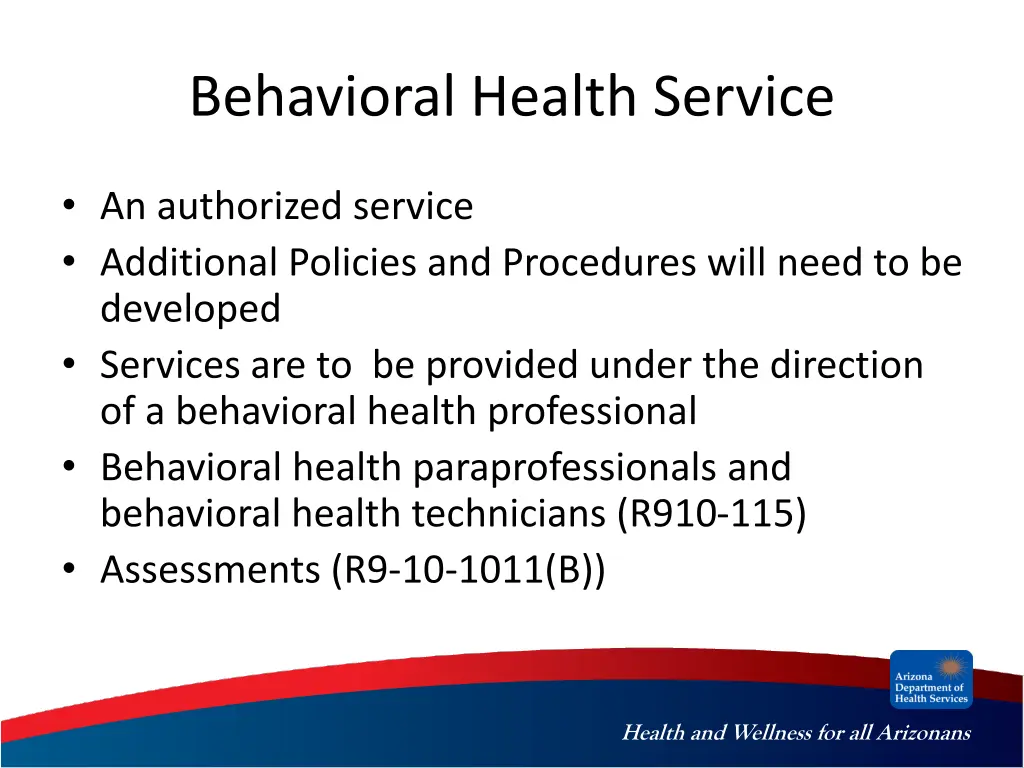 behavioral health service