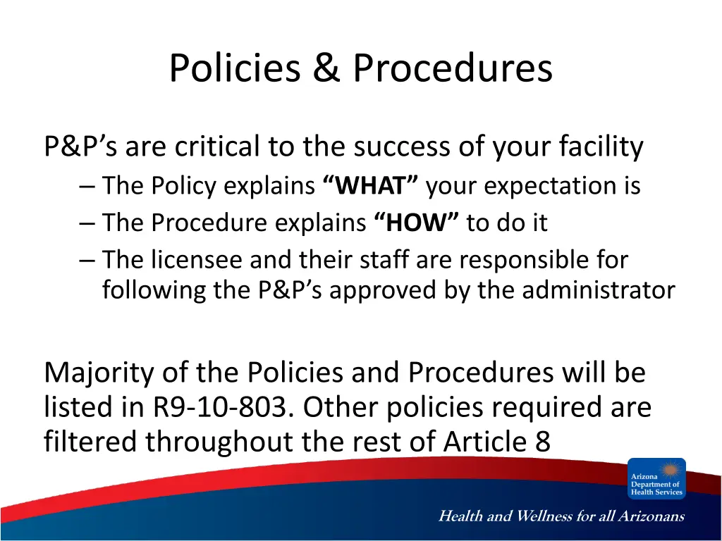 policies procedures