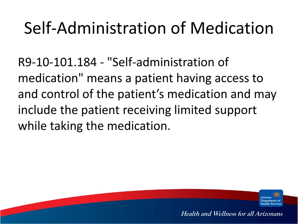 self administration of medication