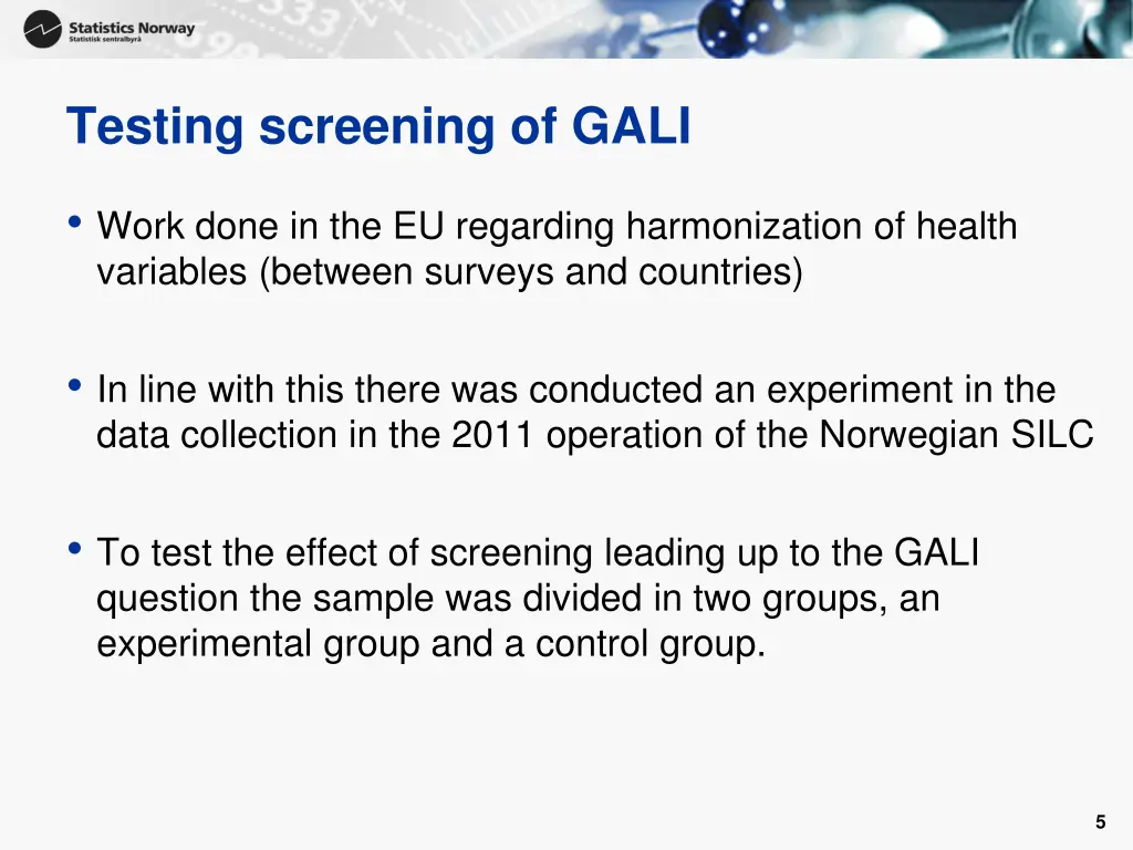 testing screening of gali