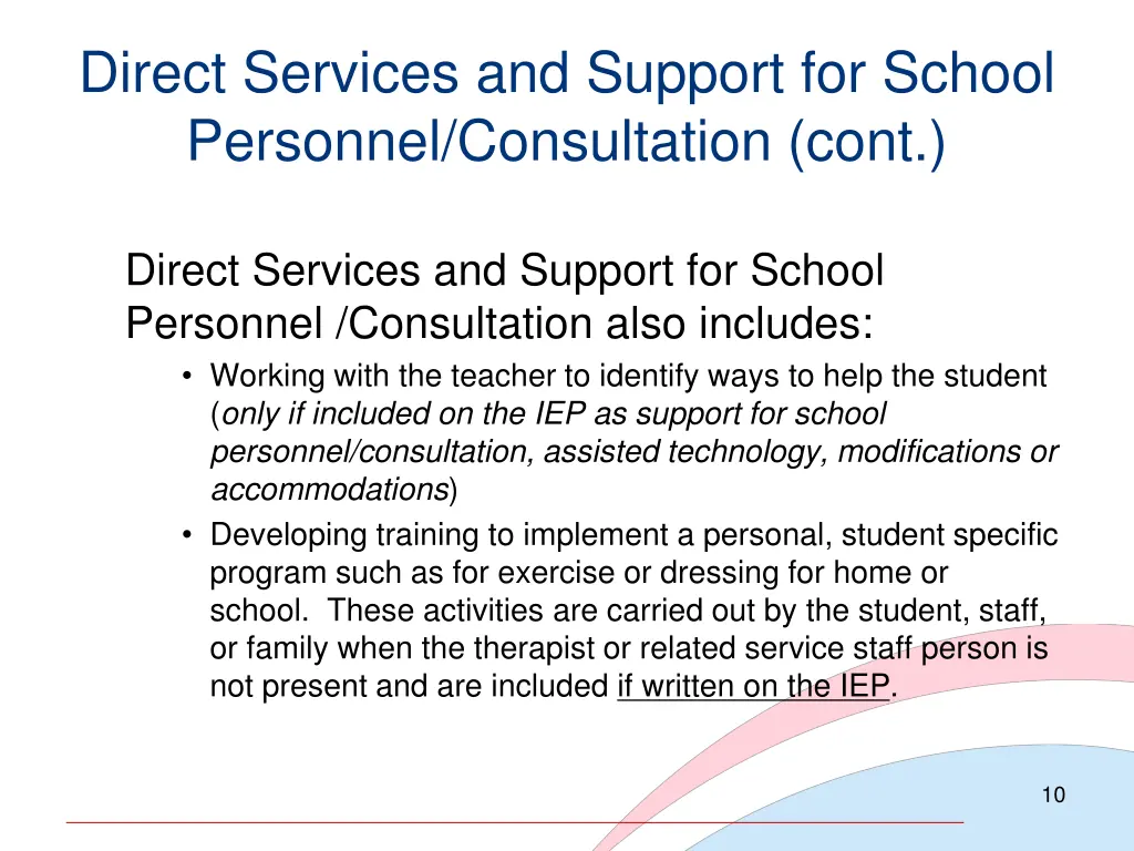 direct services and support for school personnel 1