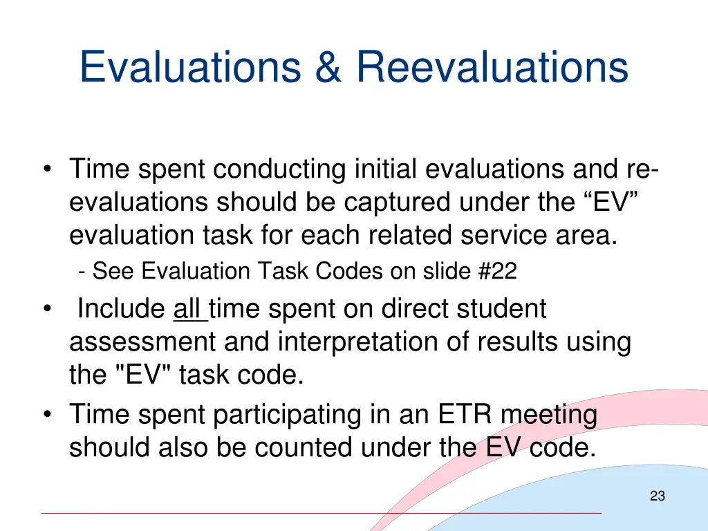 evaluations reevaluations