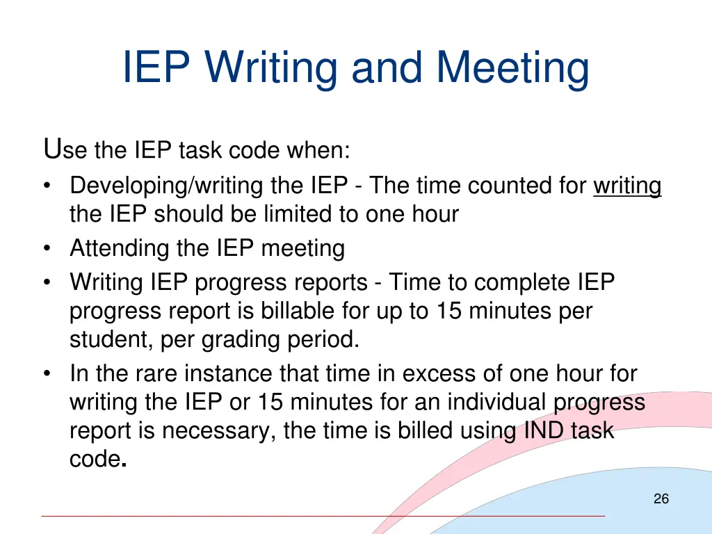 iep writing and meeting