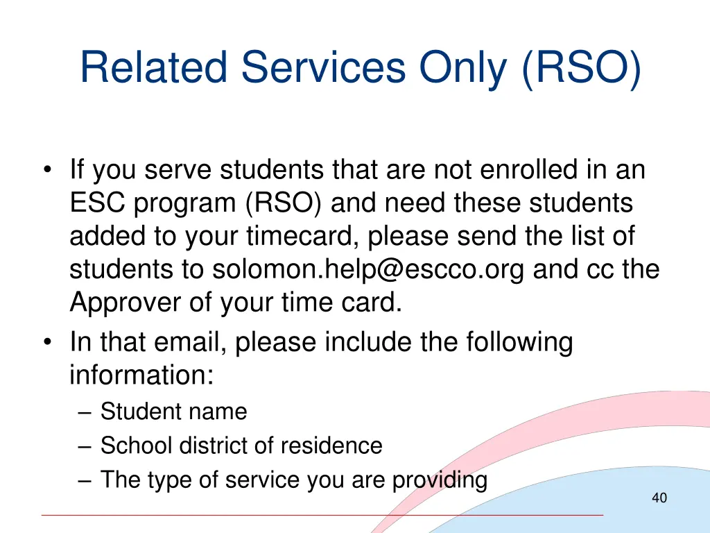 related services only rso