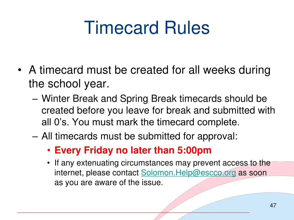timecard rules