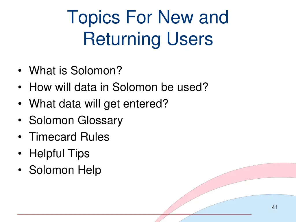 topics for new and returning users