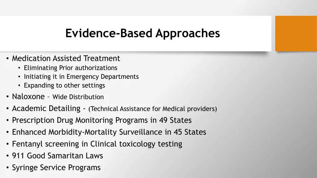 evidence based approaches