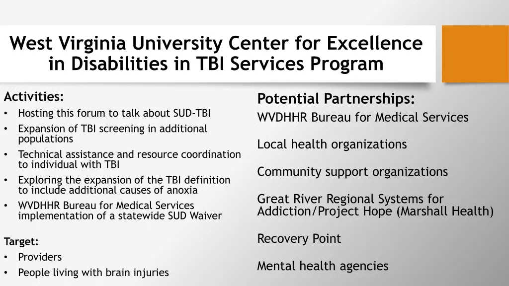 west virginia university center for excellence