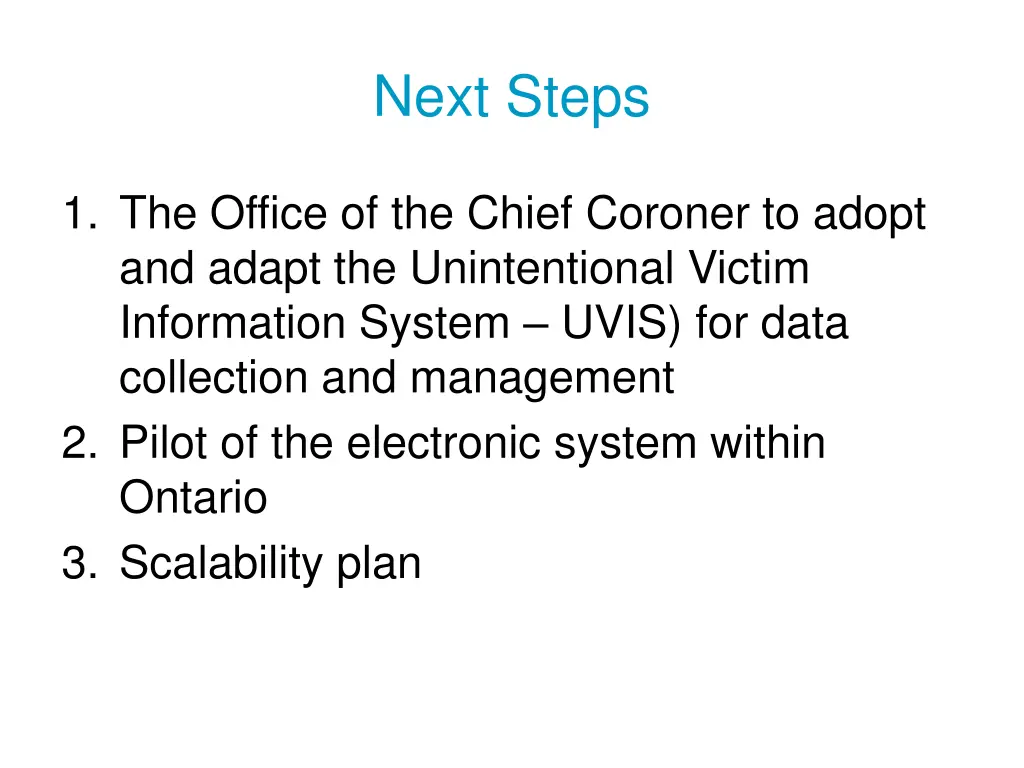 next steps