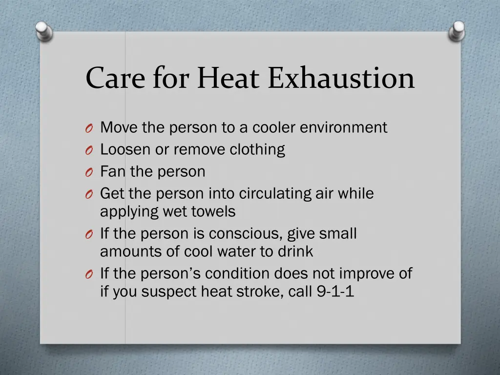 care for heat exhaustion