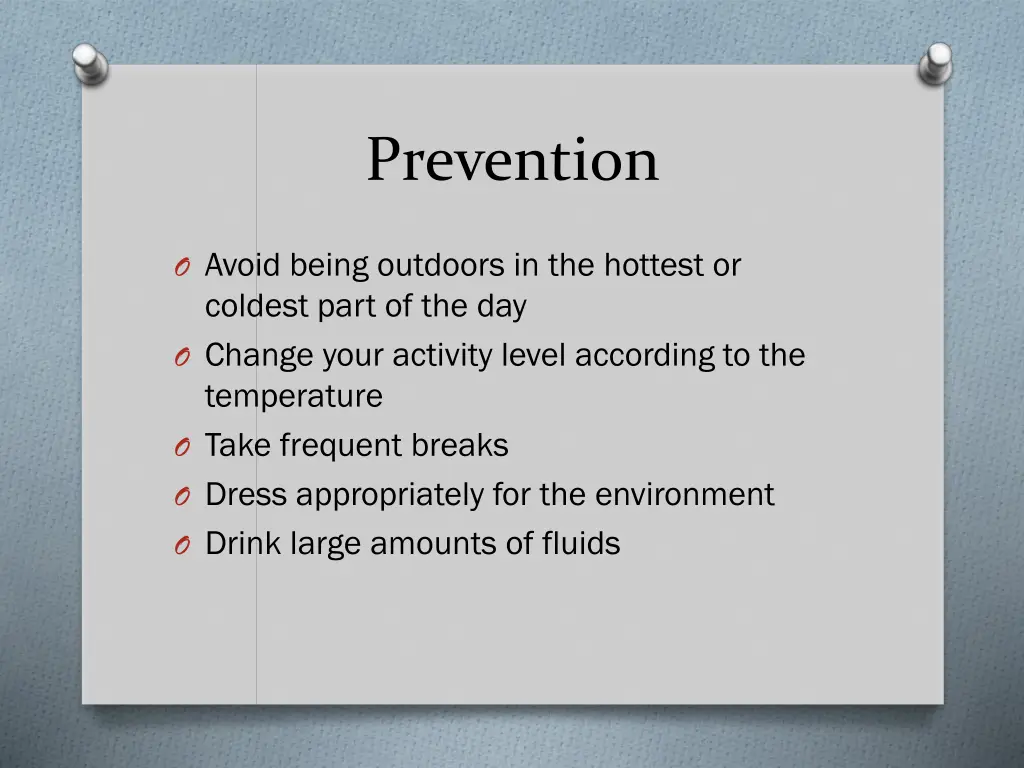 prevention