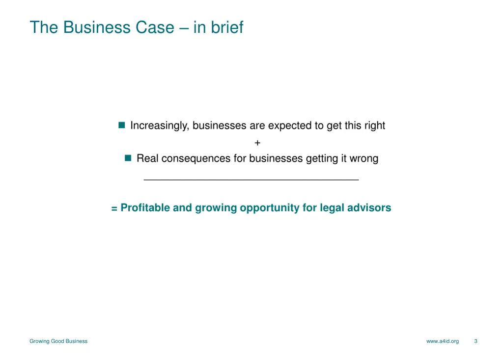 the business case in brief