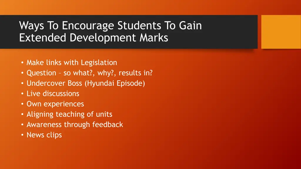 ways to encourage students to gain extended 1