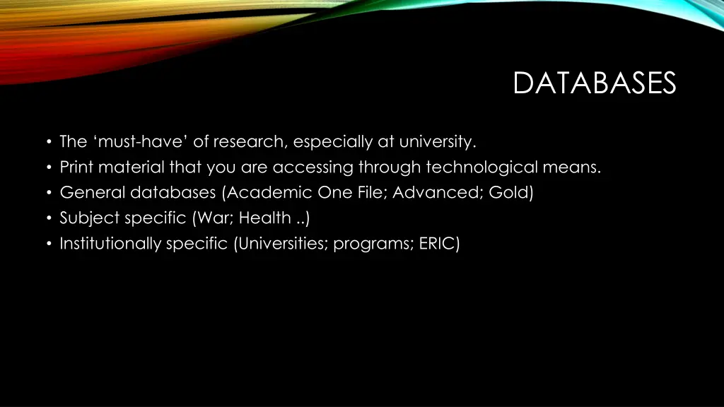 databases
