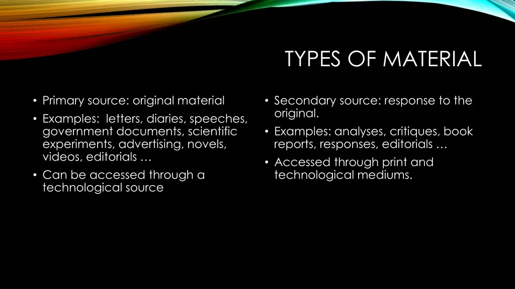 types of material